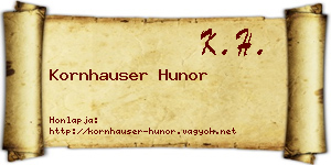 Kornhauser Hunor névjegykártya